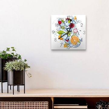 DEQORI Wanduhr 'Fruchtige Erfrischung' (Glas Glasuhr modern Wand Uhr Design Küchenuhr)