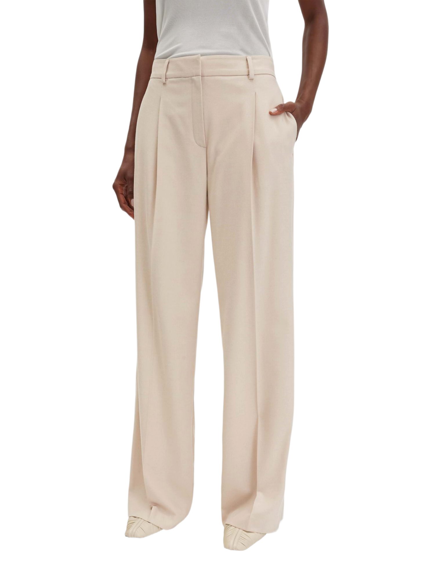 someday Stoffhose natur,Casual,Polyester,Unifarben,Wide Leg,Hoch – Bild 2 von 5
