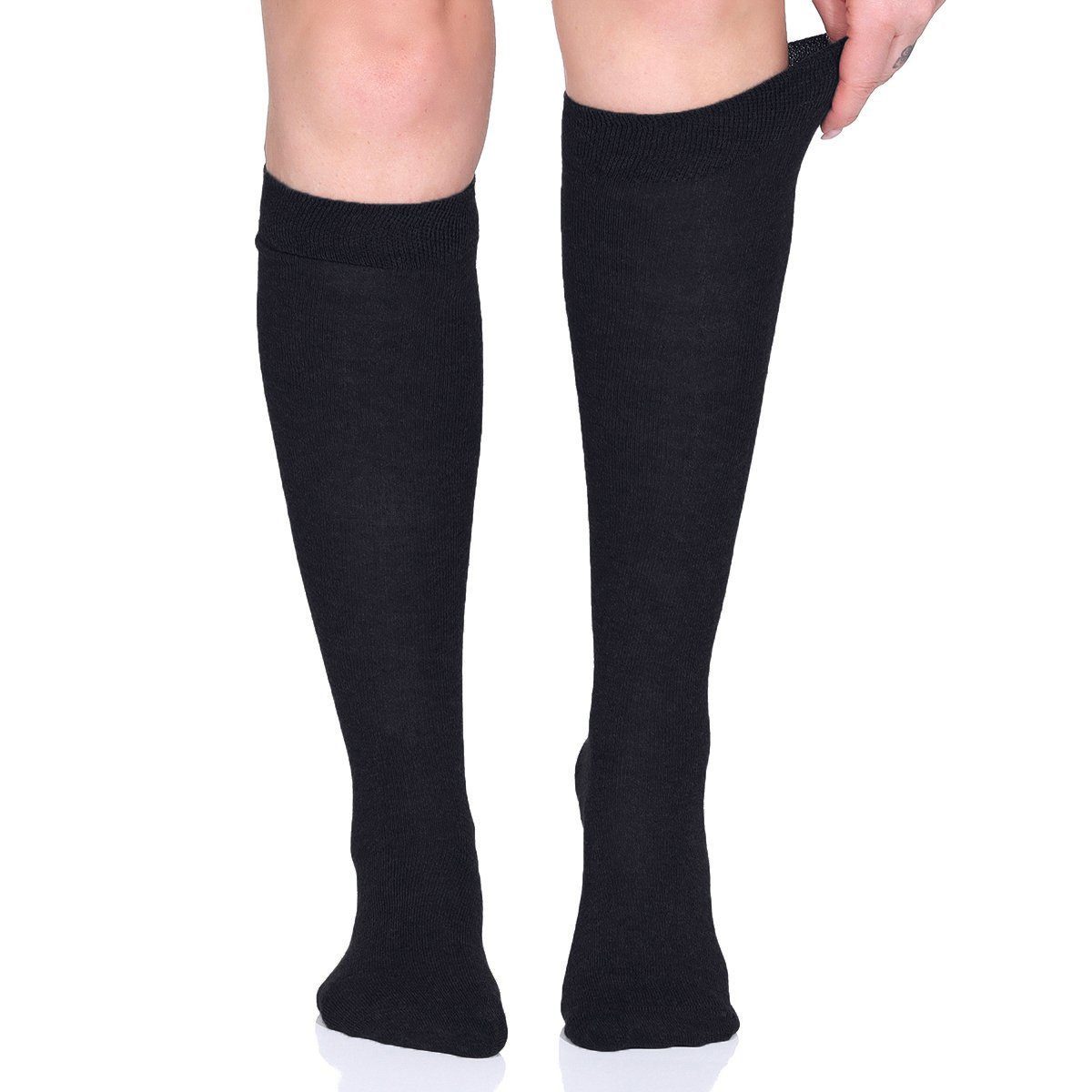 Venasoft Kniestrümpfe 3 Paar Damen Diabetiker Kniestrümpfe Komfortbund ohne Gummis, handgekettelte Spitze