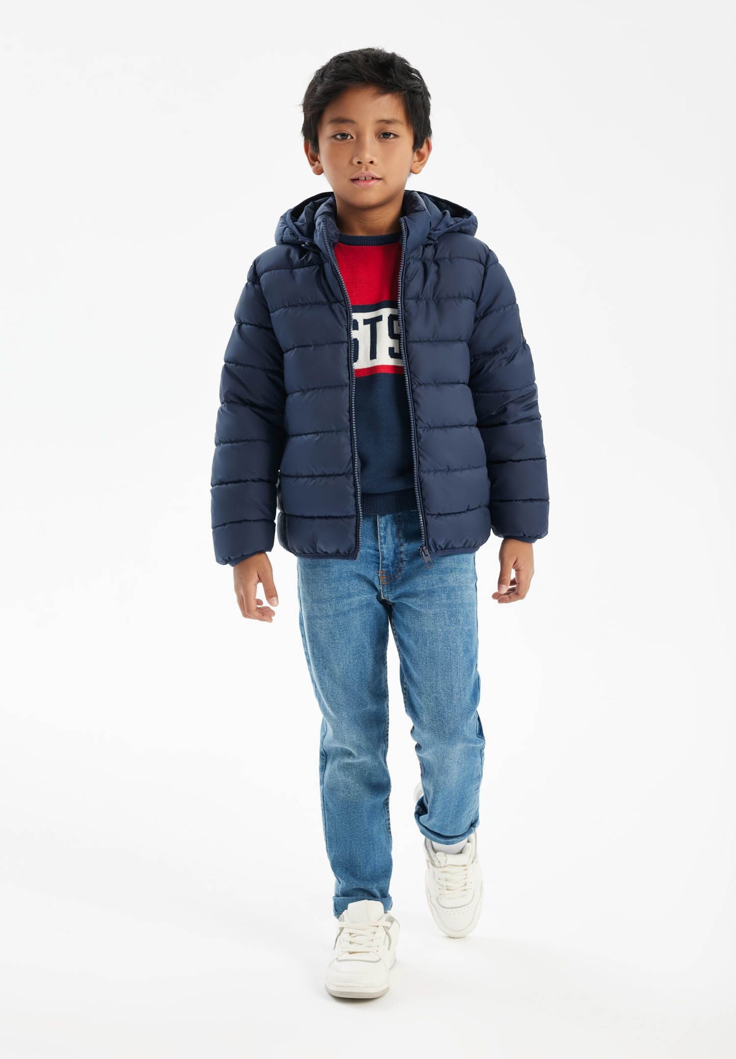 MINOTI Steppjacke Steppjacke mit abnehmbarer Kapuze und Aufnäher am Ärmel ( günstig online kaufen