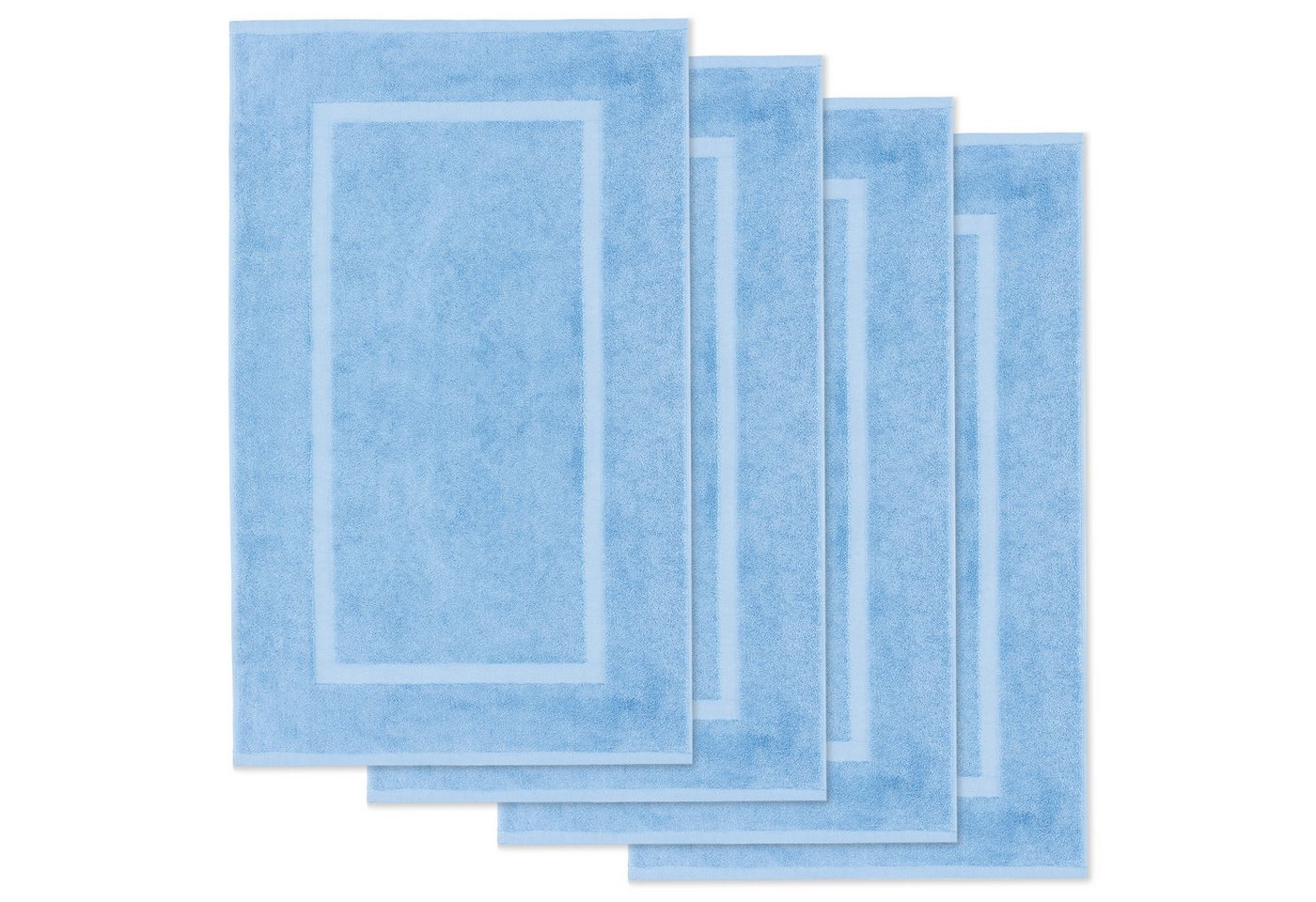 Lavea Badematte 4er Set Badeteppiche Elena Frottee 50x80 cm Badvorleger, 100% Baumwolle, 500 g/m² Frottier, weich & saugstark, pflegeleicht