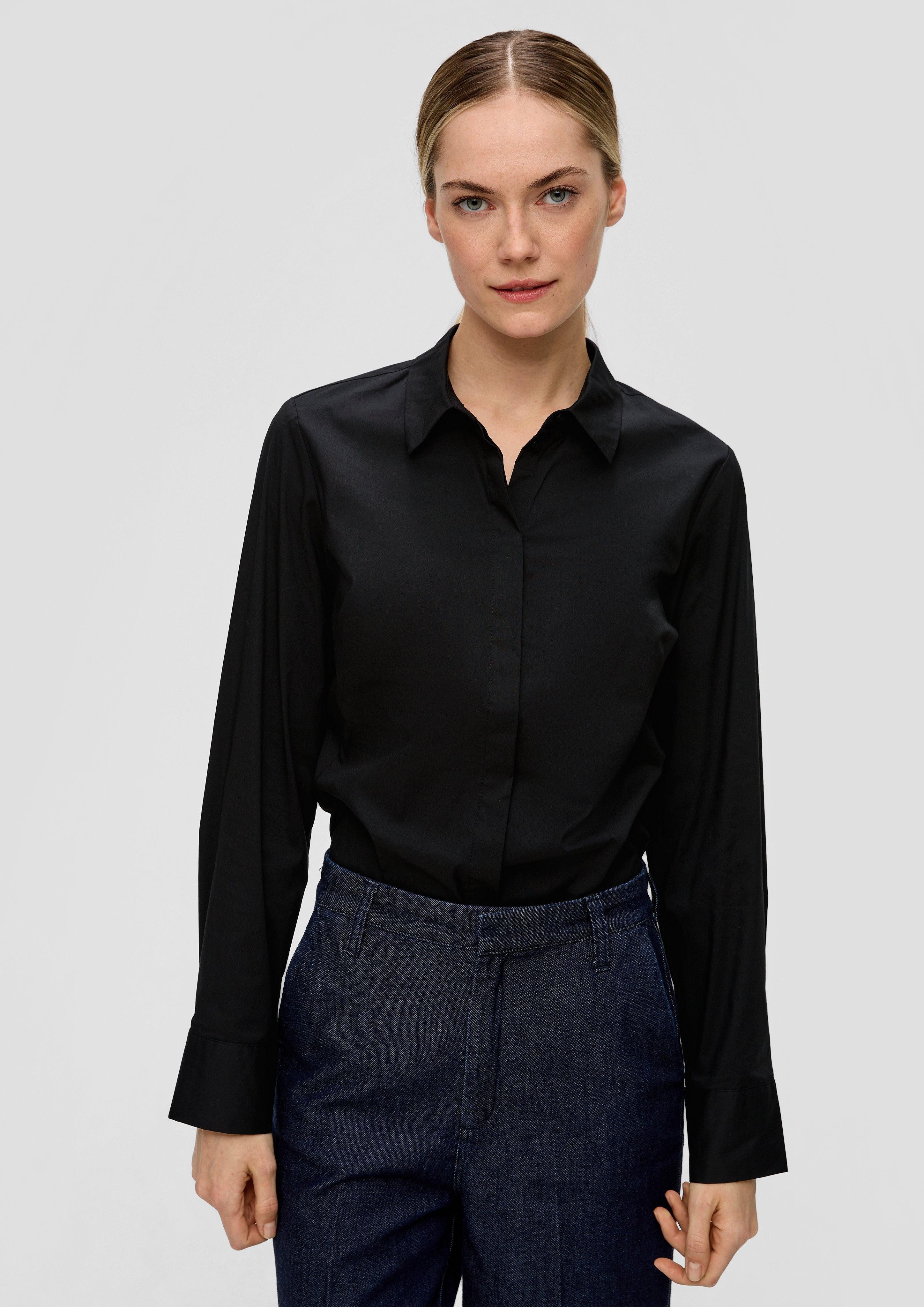 Langarmbluse Bluse mit Ziernähten