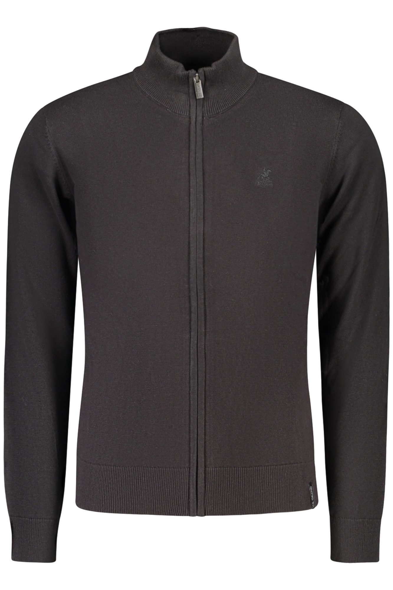 U.S. Polo Strickpullover Eleganter Herren-Cardigan in Schwarz mit Reißverschluss und Stickerei