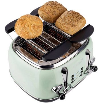 KORONA Toaster Retro Toaster für 4 Scheiben, mit Brötchenaufsatz