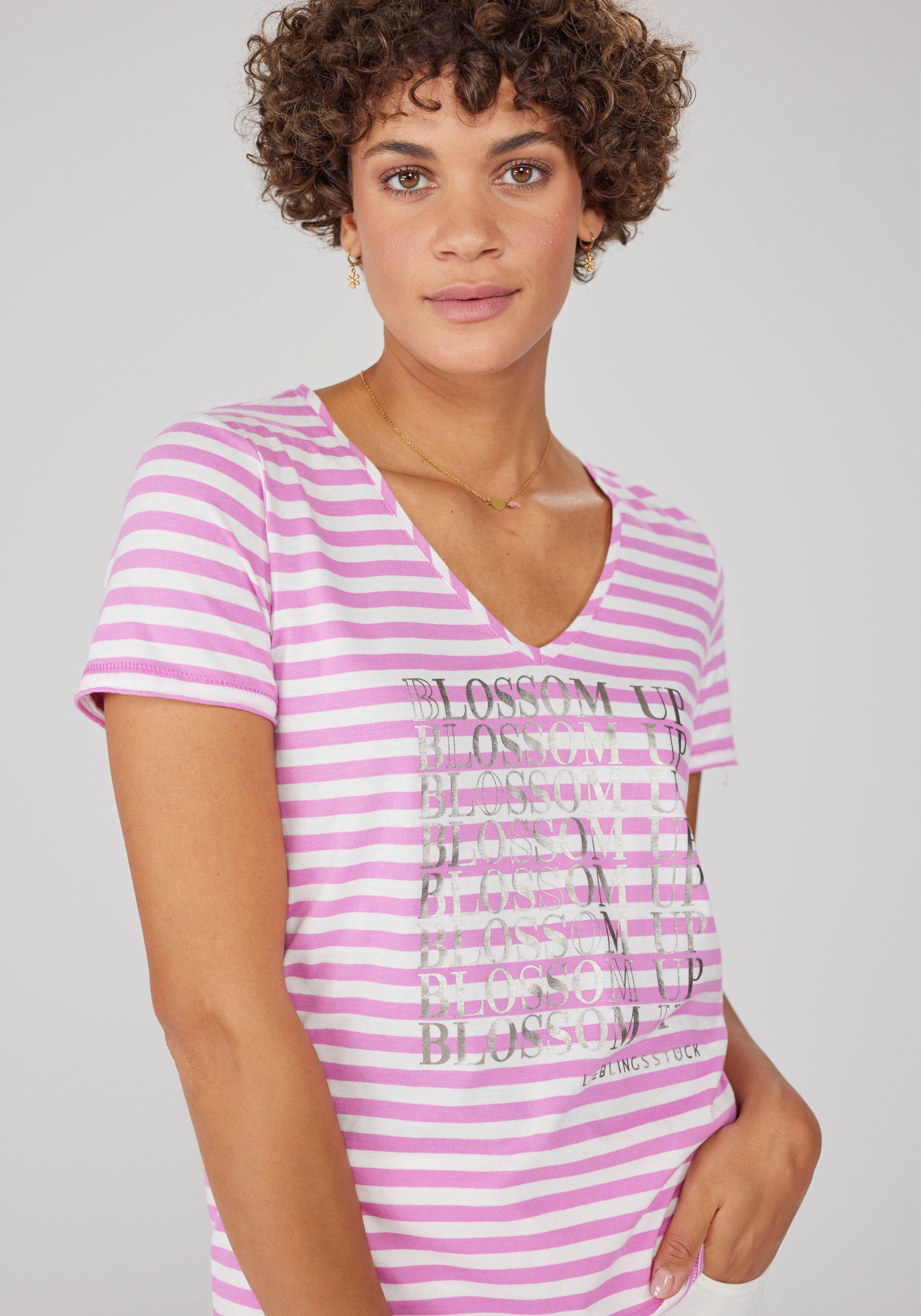 MaliaL mit Streifen Print-Shirt Lieblingsstück Rosa