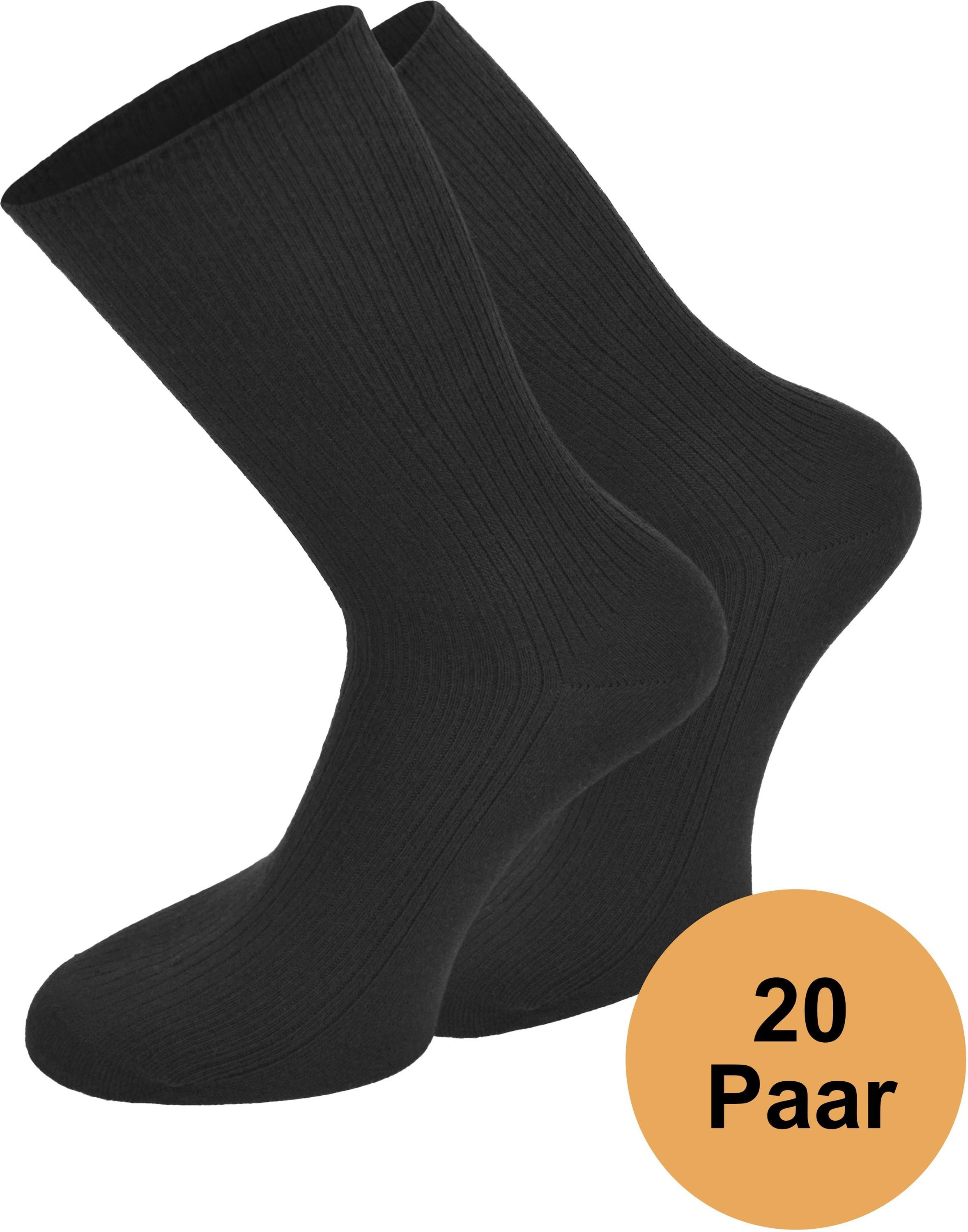 normani Diabetikersocken 20 Paar Baumwollsocken Unisex (20 Paar) Hygienisch Geruchshemmend Atmungsaktiv ohne einschneidendes Bündchen