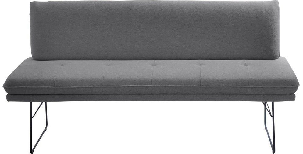 K+W Komfort & Wohnen Polsterbank (1-St), Spitzkissenoptik, Sitzsteppung, hoher Sitzkomfort, in 2 Größen wählbar grau