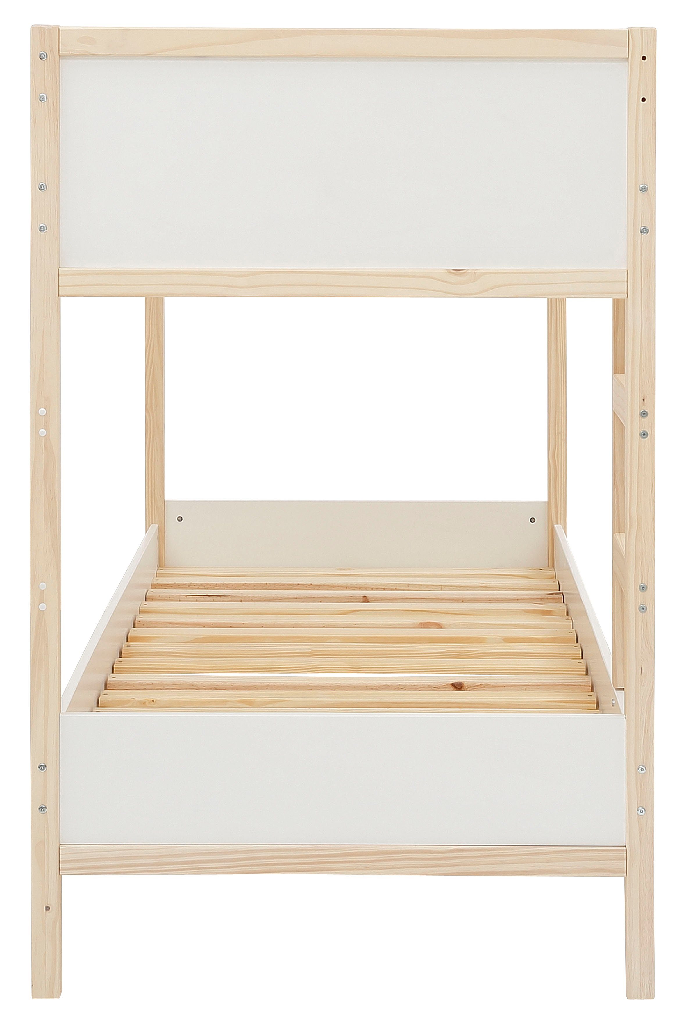 OTTO home Etagenbett Janne, Kiefernholz, Etagenbett, inklusive Holzleiter, Liegefläche 90x200 cm