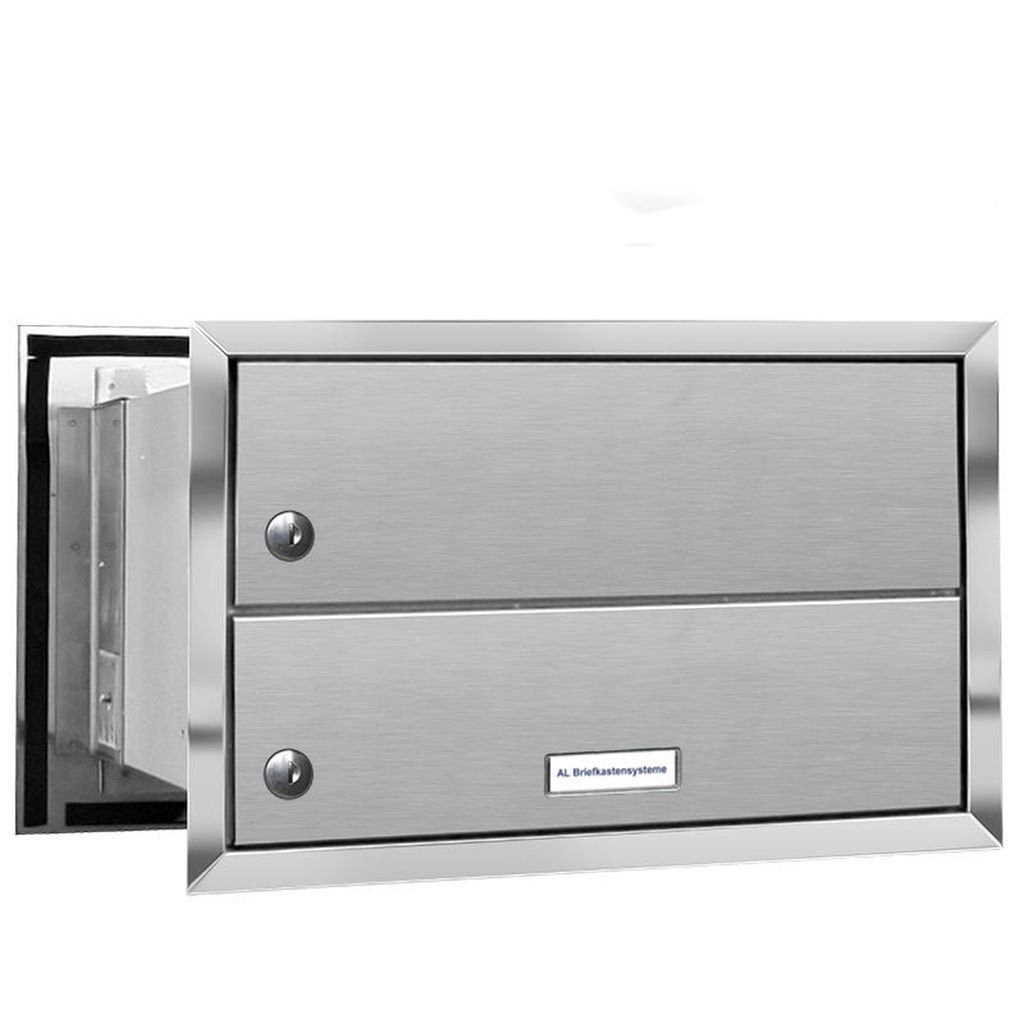 Briefkasten Durchwurf 1Fach A4 V2A Premium Mauer mit Durchwurfbriefkasten 1er AL Klingel Briefkastensysteme