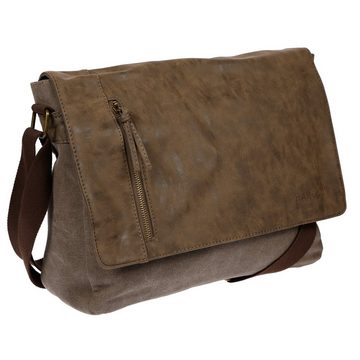 Christian Wippermann Umhängetasche Herren Umhängetasche Canvas Tasche Schultertasche (1 tlg), Messenger Braun Business UNI