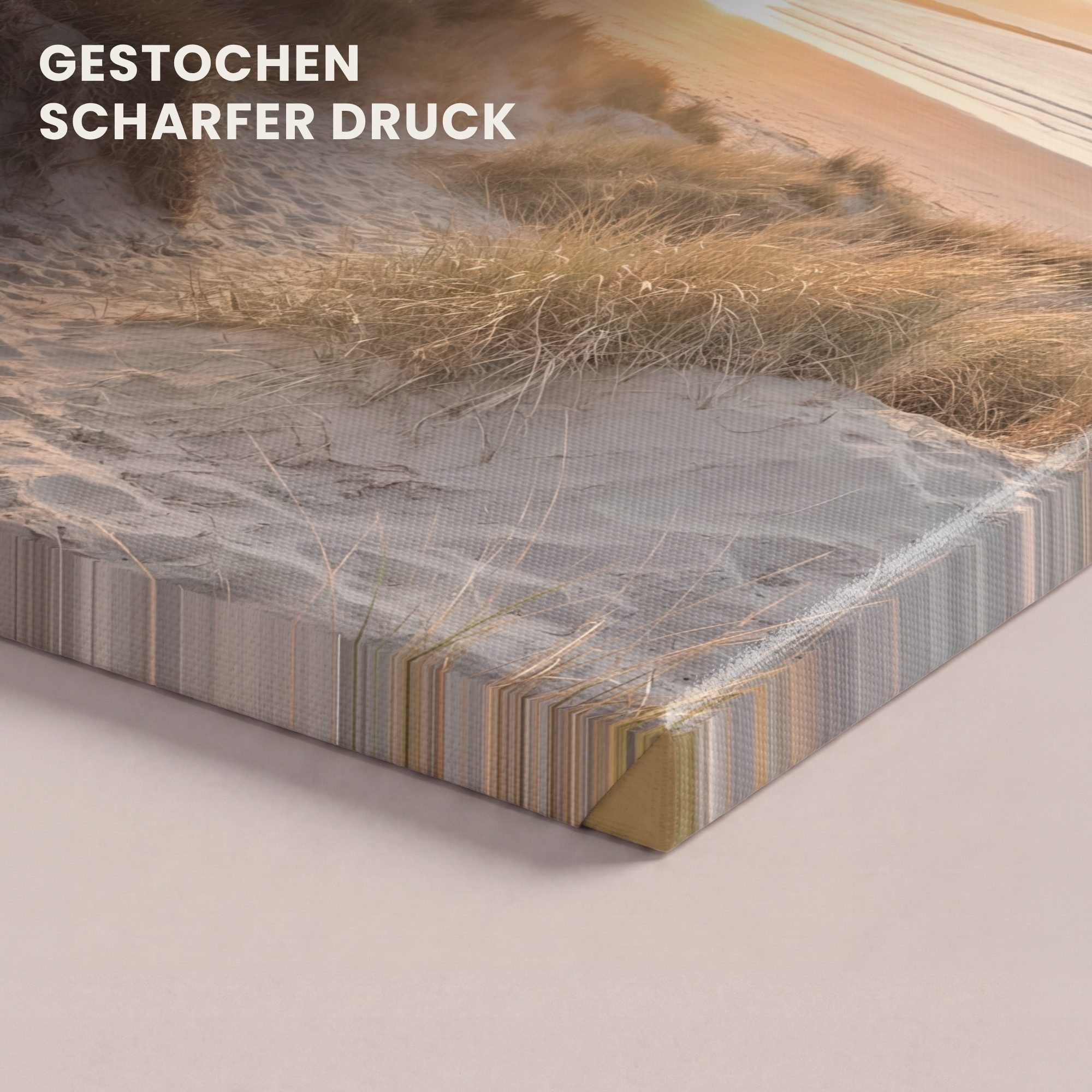 OneMillionCanvasses® Leinwandbild Dünen - Strand - Meer, Fotodruck (1 St), Wandbild, Deko Schlafzimmer Wohnzimmer Flur 20x20 cm – Bild 3 von 5