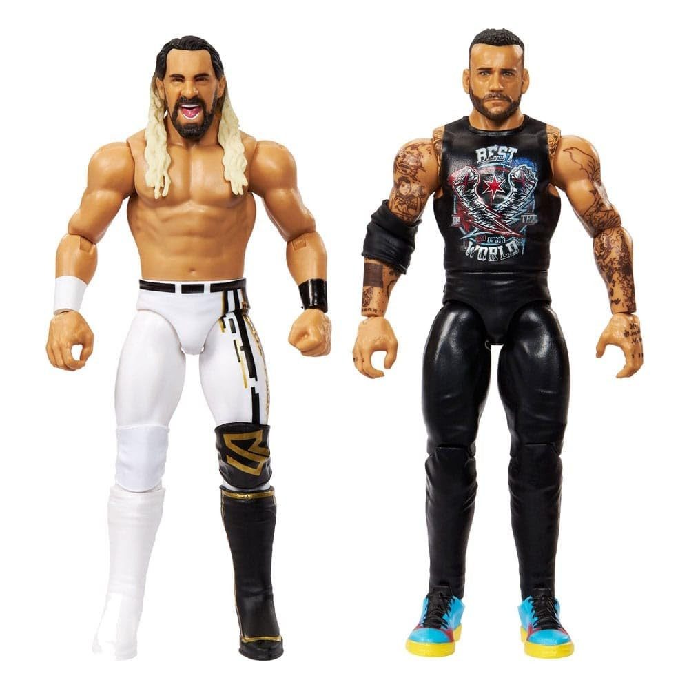Mattel® Actionfigur Main Event Showdown CM Punk vs. Seth Rollins, detailgetreue WWE-Actionfigur mit vielen Bewegungspunkten