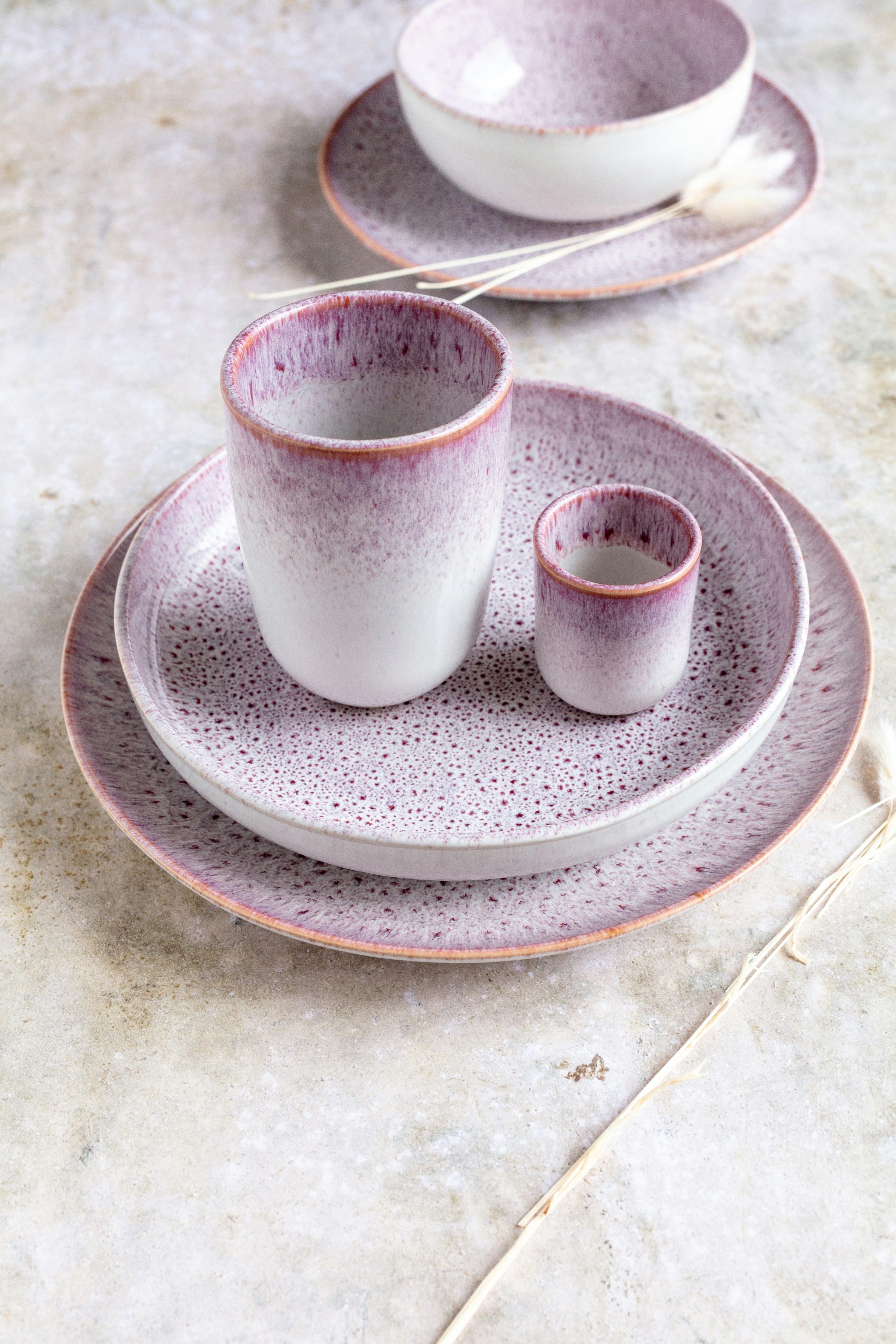 Gipfelstück Becher Kaffeebecher-Set Alpenwiese, 4-tlg., Steinzeug, jedes Teil ein Unikat, 4-teilig