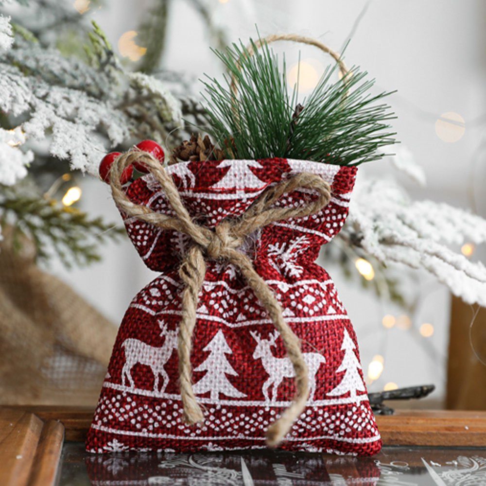 Weihnachtsfeier Süßigkeiten Glückstasche, 3-tlg Apfeltasche AUzzO~ für Geschenkpapier geschenktüte für Weihnachtsdekoration Weihnachten