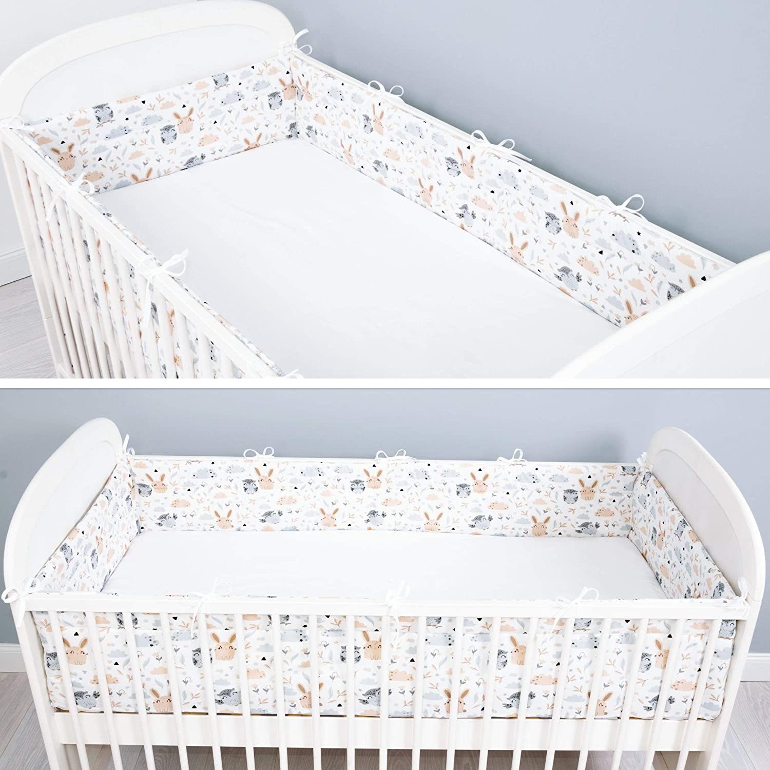 Amilian Bettnestchen Bettumrandung (Made in EU) 420x30 cm - für Babybett 140x70 cm geeignet, (140 x 70 cm geeignet (rundherum) mit Kantenschutz, Nestchen), Umrandungen