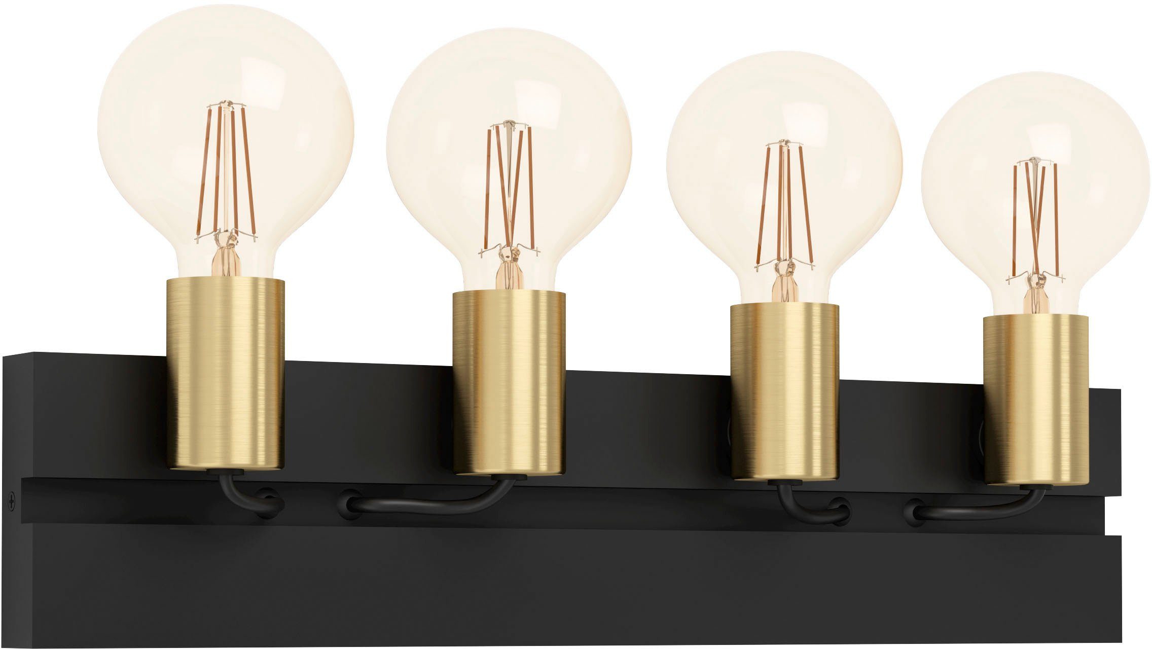 EGLO Deckenleuchte MACCHIONE, Leuchtmittel wechselbar, ohne Leuchtmittel, Deckenleuchte in schwarz und messing aus Stahl - exkl. E27 - 10W