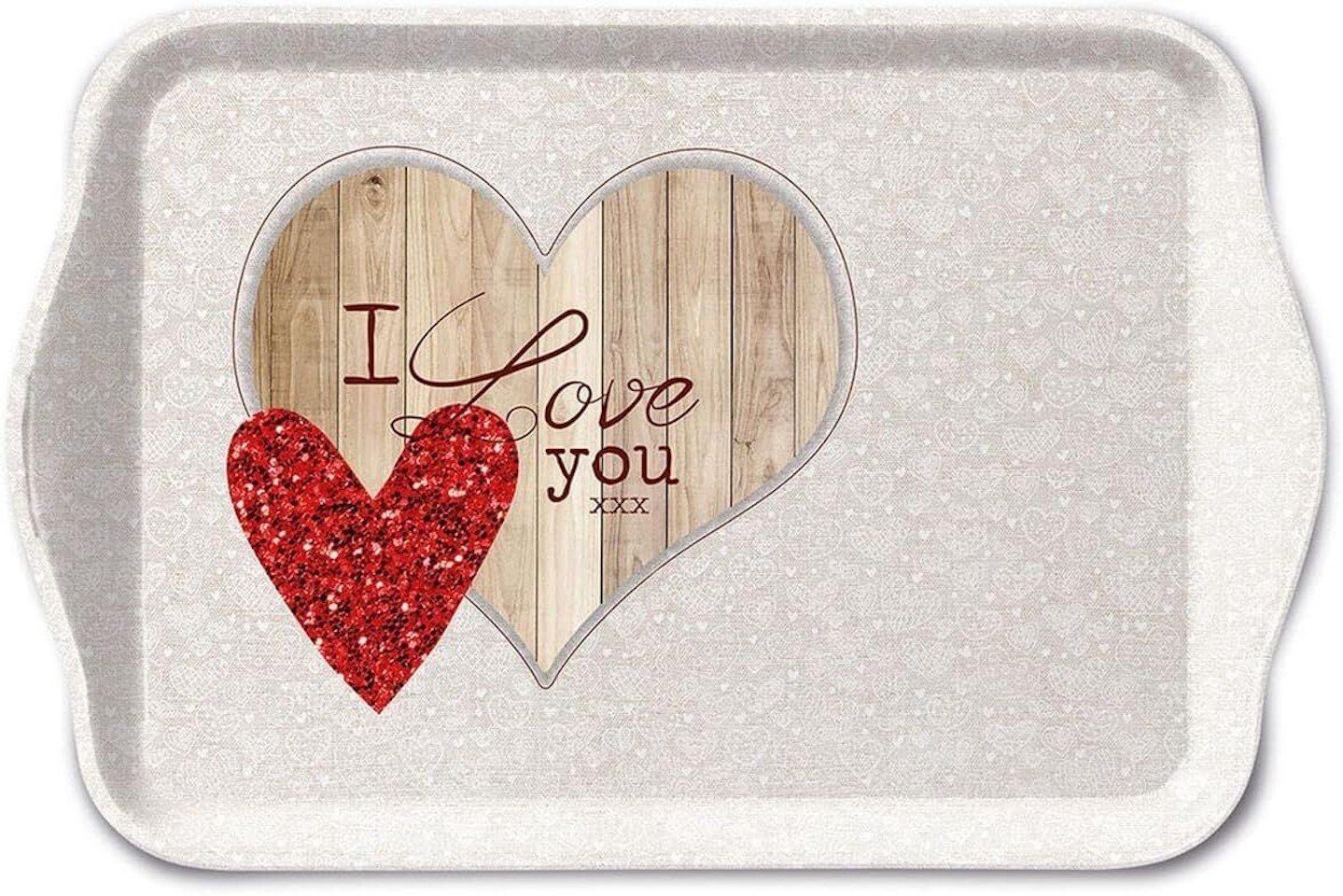 Ambiente Luxury Paper Products Servierplatte Tablett "I love you", Ich liebe dich, Serviertablett, romantiscch
