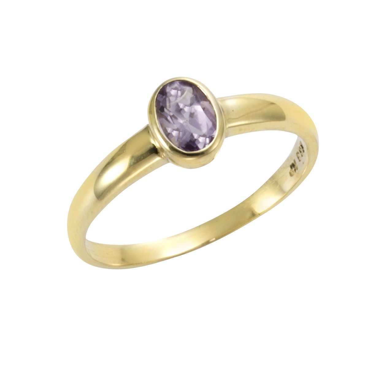 Fingerring 333/- Gelbgold mit Amethyst