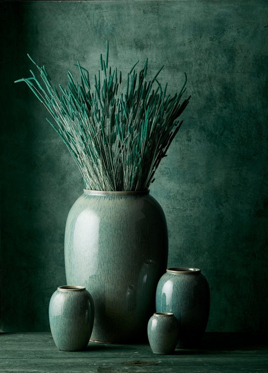 Bitz Dekovase Vase green 20 cm (Vasen), Vase 20 cm Steinzeug Grün