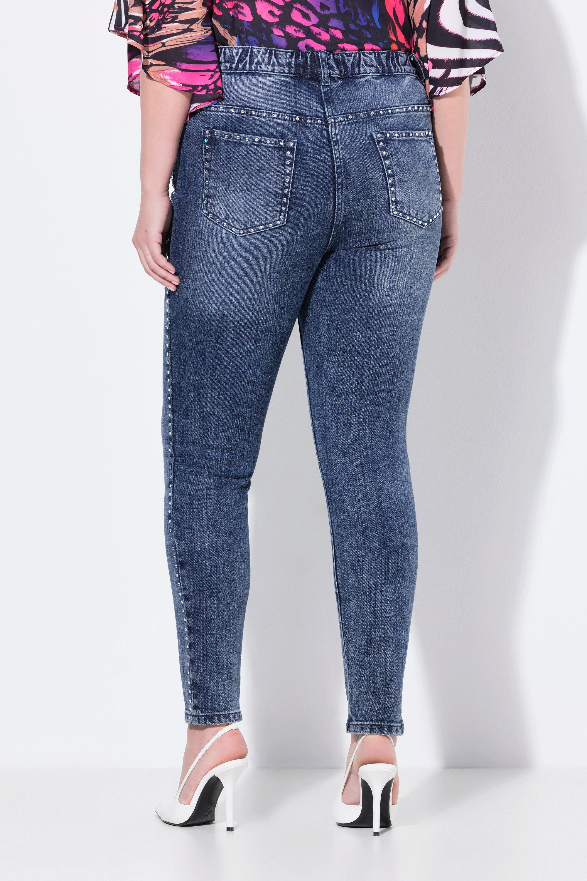 MIAMODA Regular-fit-Jeans Jeggings Skinny Fit Glitzersteinchen