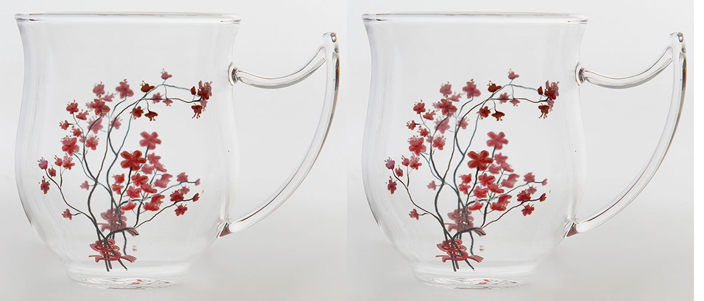 Dekomiro Teeglas 2er Set Becher TeaLogic Cherry Blossom, 2-tlg., Glas