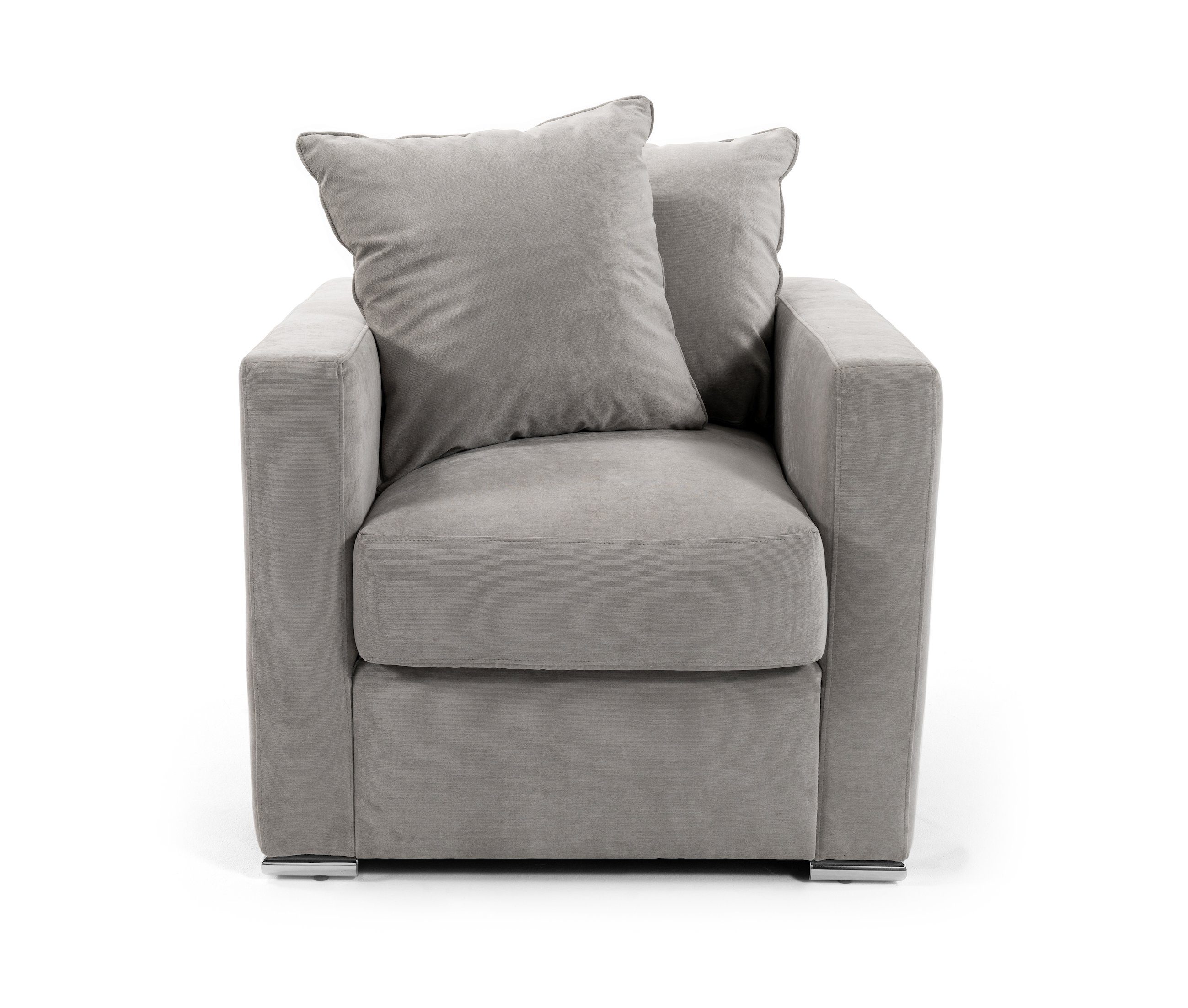 AMARIS Elements Cocktailsessel Sessel 'Paul' Loungesessel mit Samt od. Stoff-Bezug Wohnzimmer 80x85cm, Die perfekte Ergänzung zu unseren Sofas Grau | Cocktailsessel