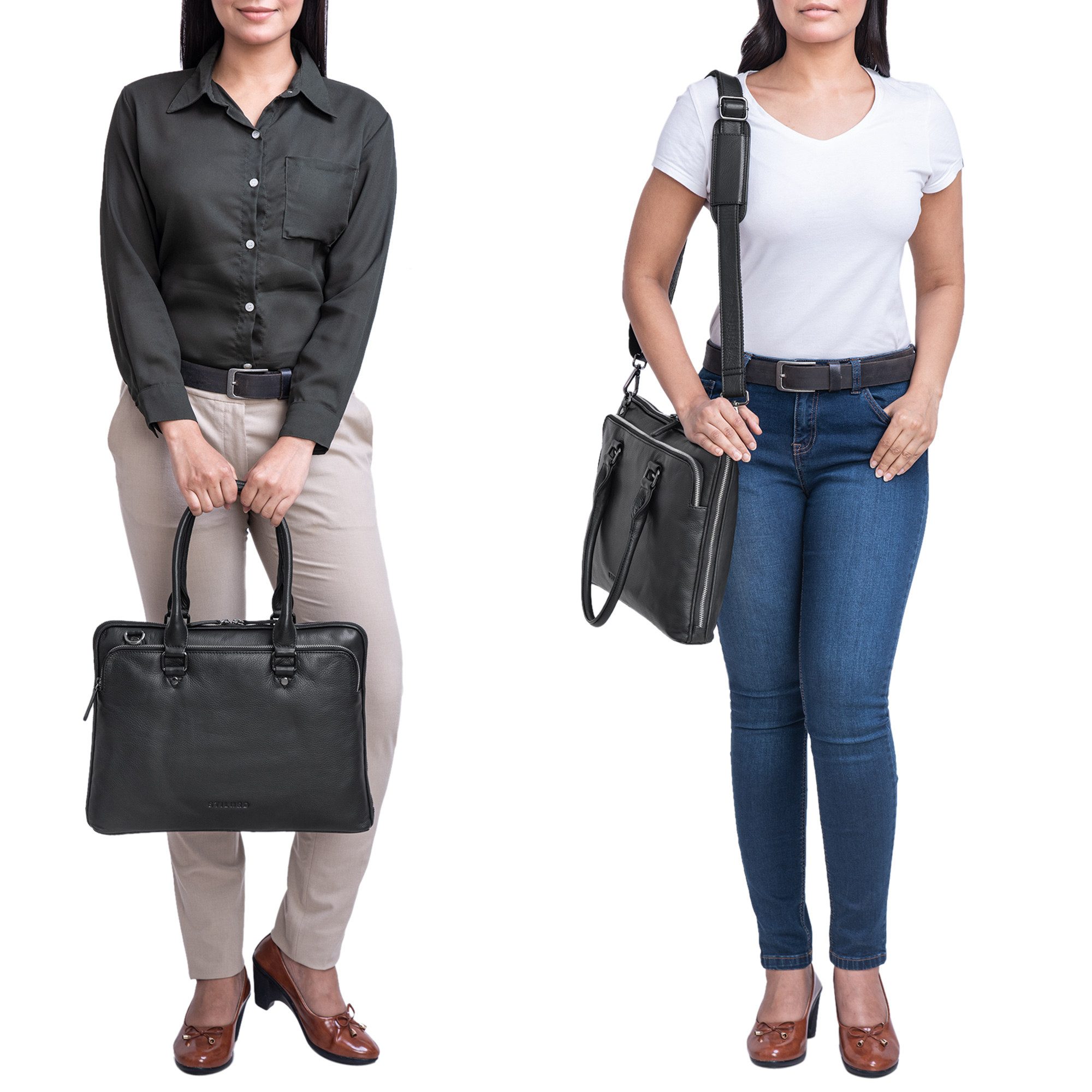 STILORD Laptoptasche "Joanna" Laptoptasche Damen Elegant Leder