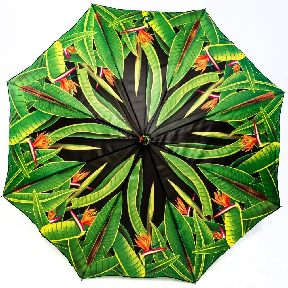 Luckyweather not just any other day Stockregenschirm Regenschirm STRELITZIEN Auf-Automatik Stockschirm Damen Blumen