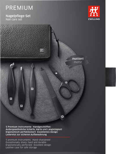 Zwilling Maniküre-Etui PREMIUM BLACK, 5 tlg., Nagelpflege-Set