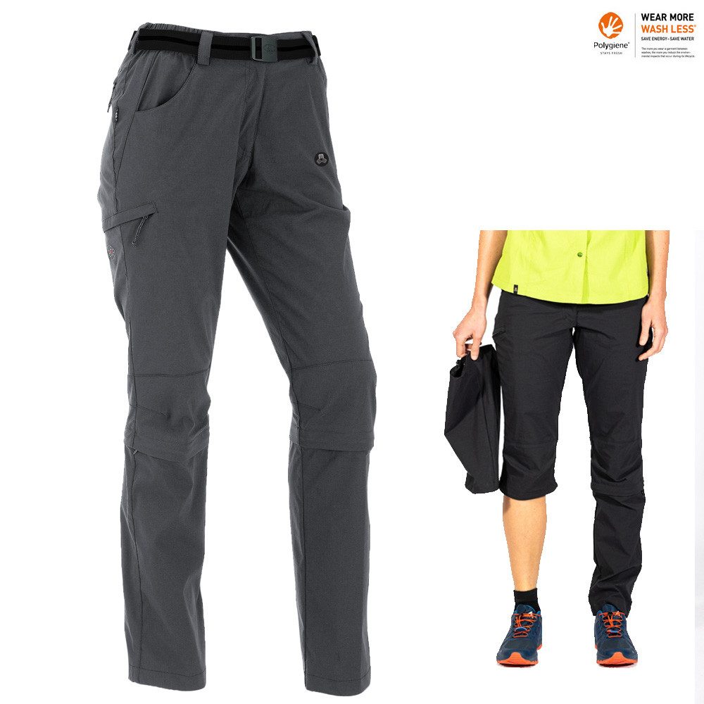 Maul Leggings Maul - Zipp Off Outdoor- Trekkinghose TRAIL II Damenhose, grau