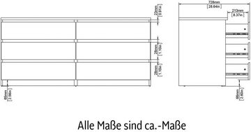 Home affaire Kommode Naia, Elegante und moderne Kommode mit 6 geräumige Schubladen