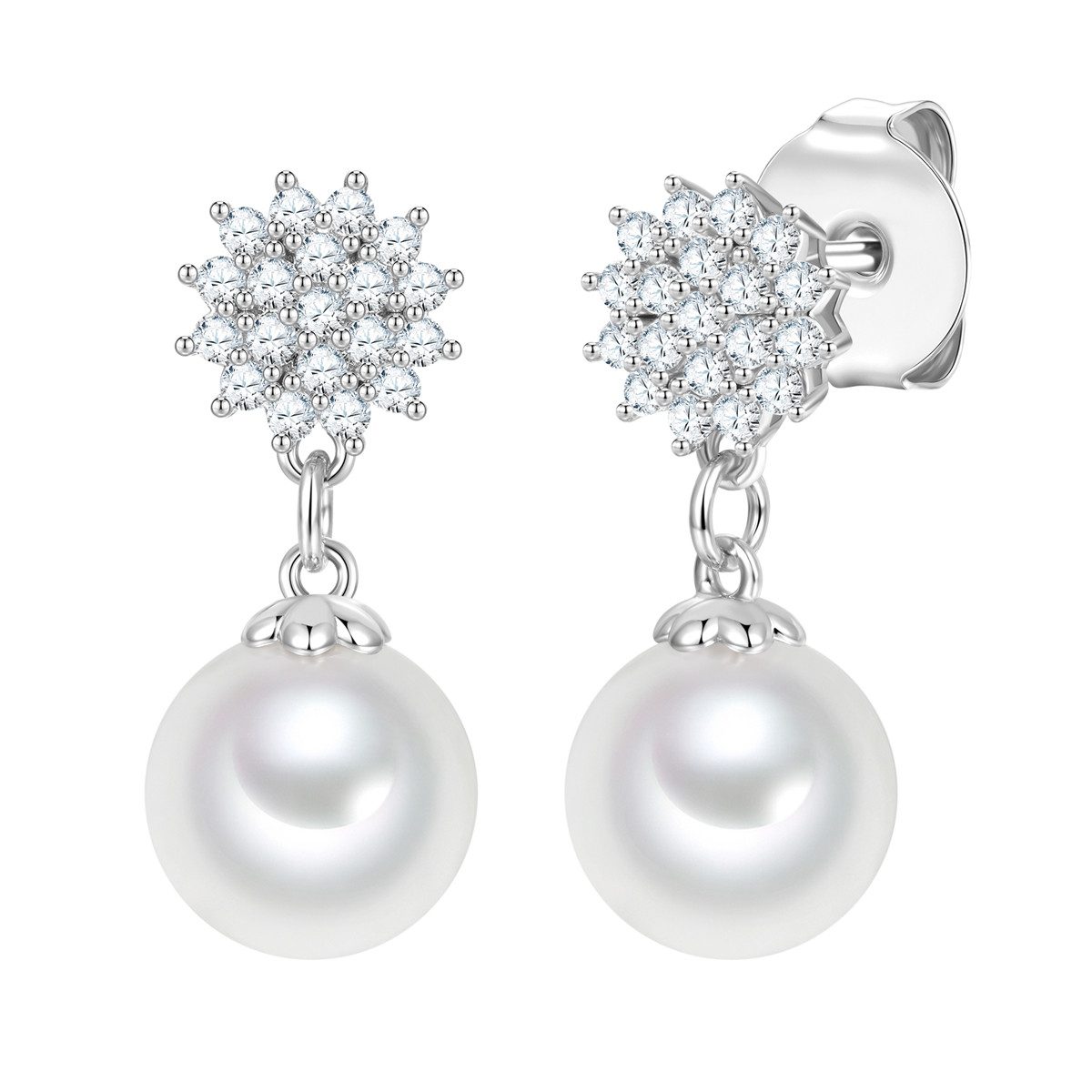 Lulu & Jane Perlenohrringe silber