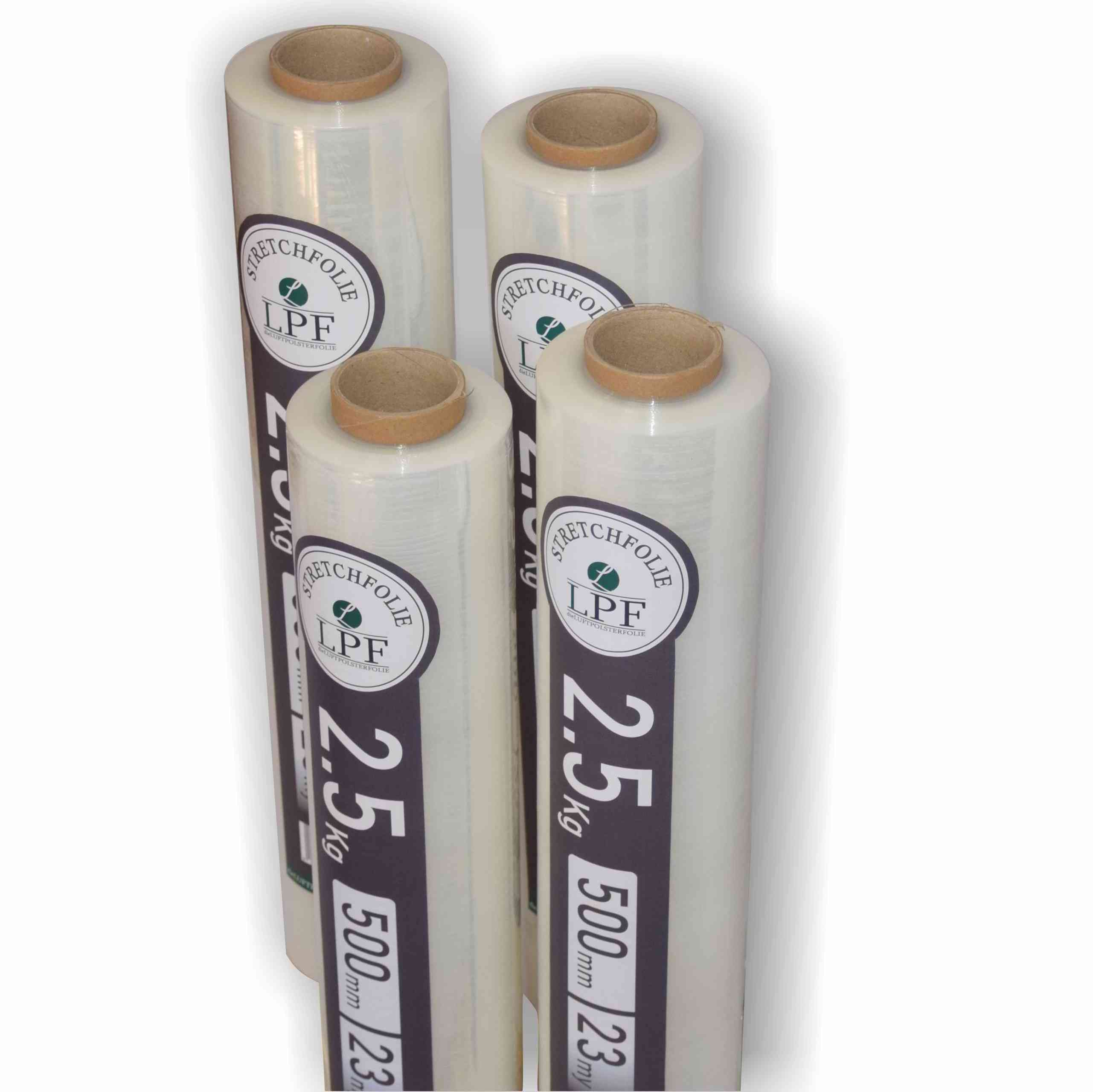 LPF dieLUFTPOLSTERFOLIE Schutzfolie 4x Stretchfolie Wickelfolie transparent 2,5Kg, Breite 500mm
