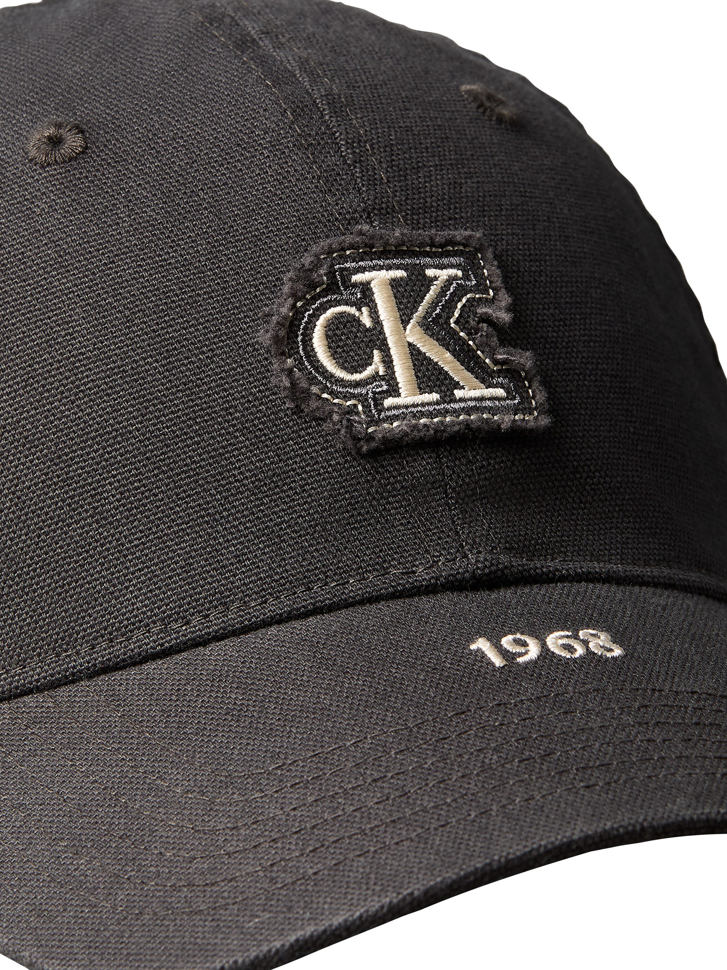 Calvin Klein Baseball Cap WASHED COTTON CANVAS SMALL FRAYE Regular fit und größenverstellbar