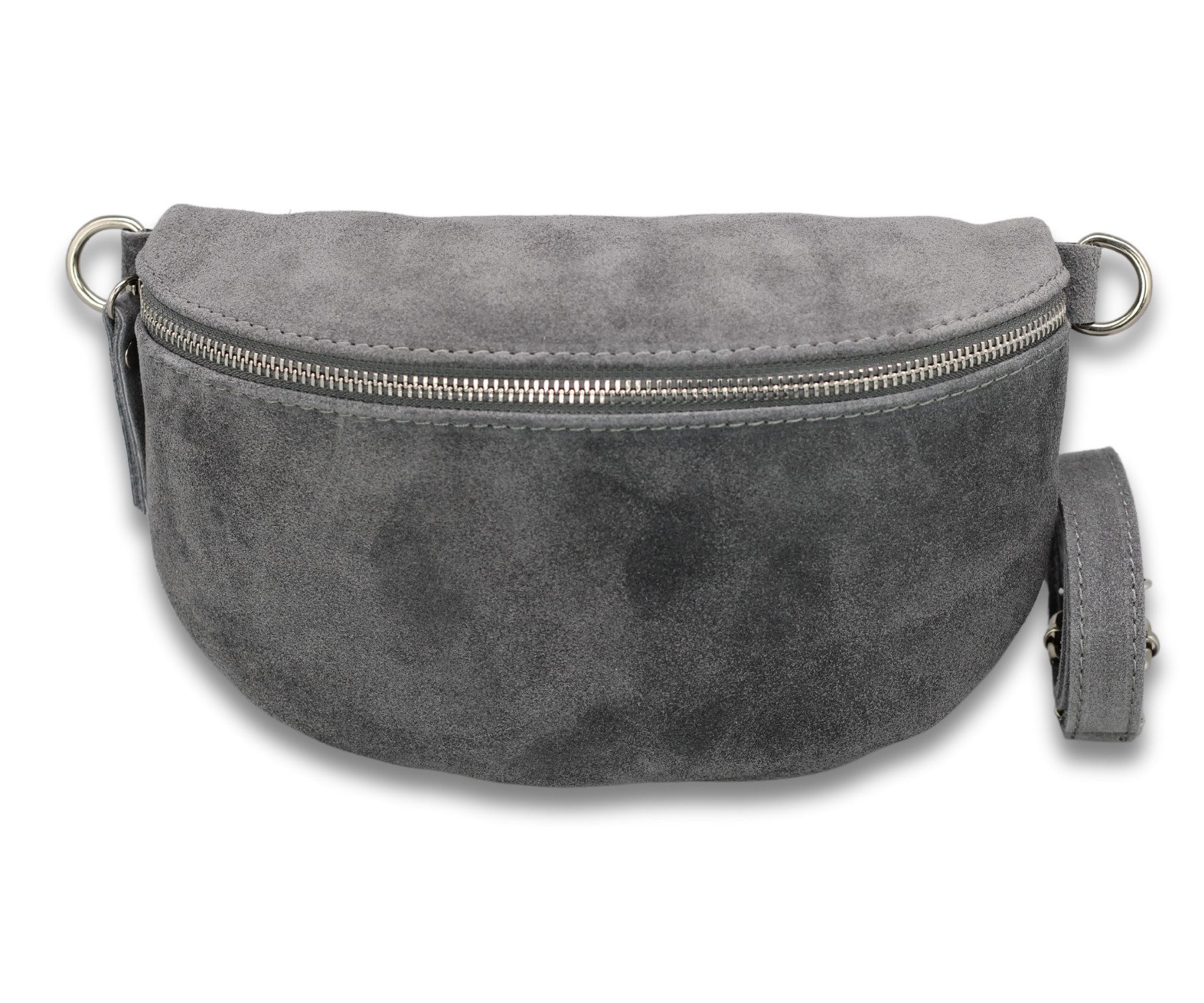 Adel Bags Gürteltasche SUEDE Bauchtasche für Damen aus echtem Wildleder, Dunkelgrau