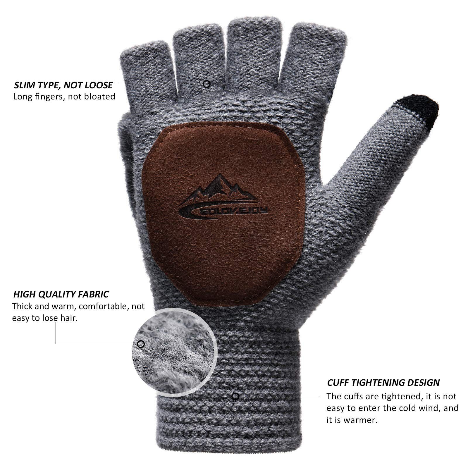 grau Männer für Frauen Haiaveng und Warme Handschuhe Handschuhe Strickhandschuhe