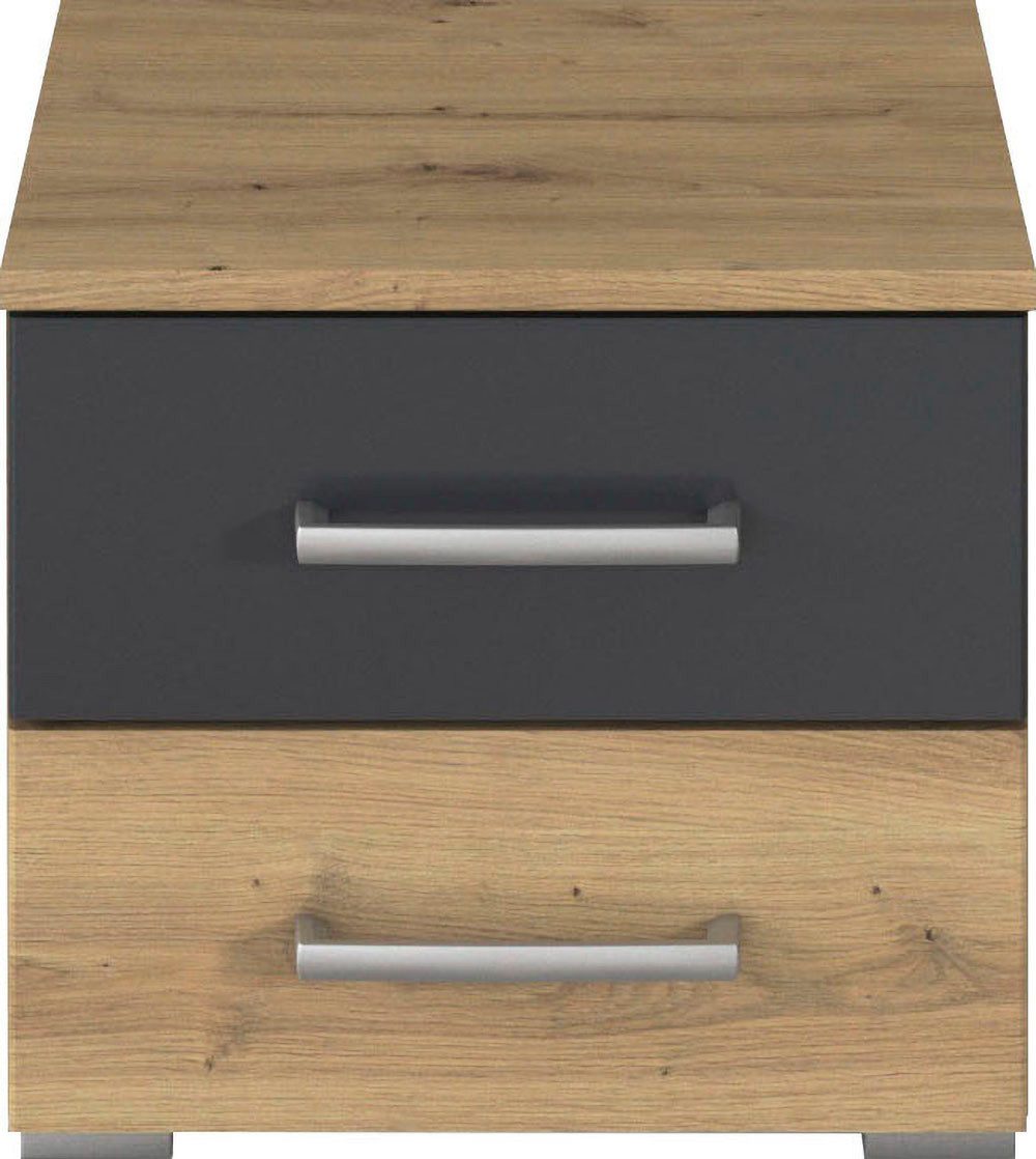 rauch Nachtkommode Nachttisch Nachtkonsole Beistelltisch Kommode Sideboard BURANO, mit farblich abgesetzter Schublade MADE IN GERMANY