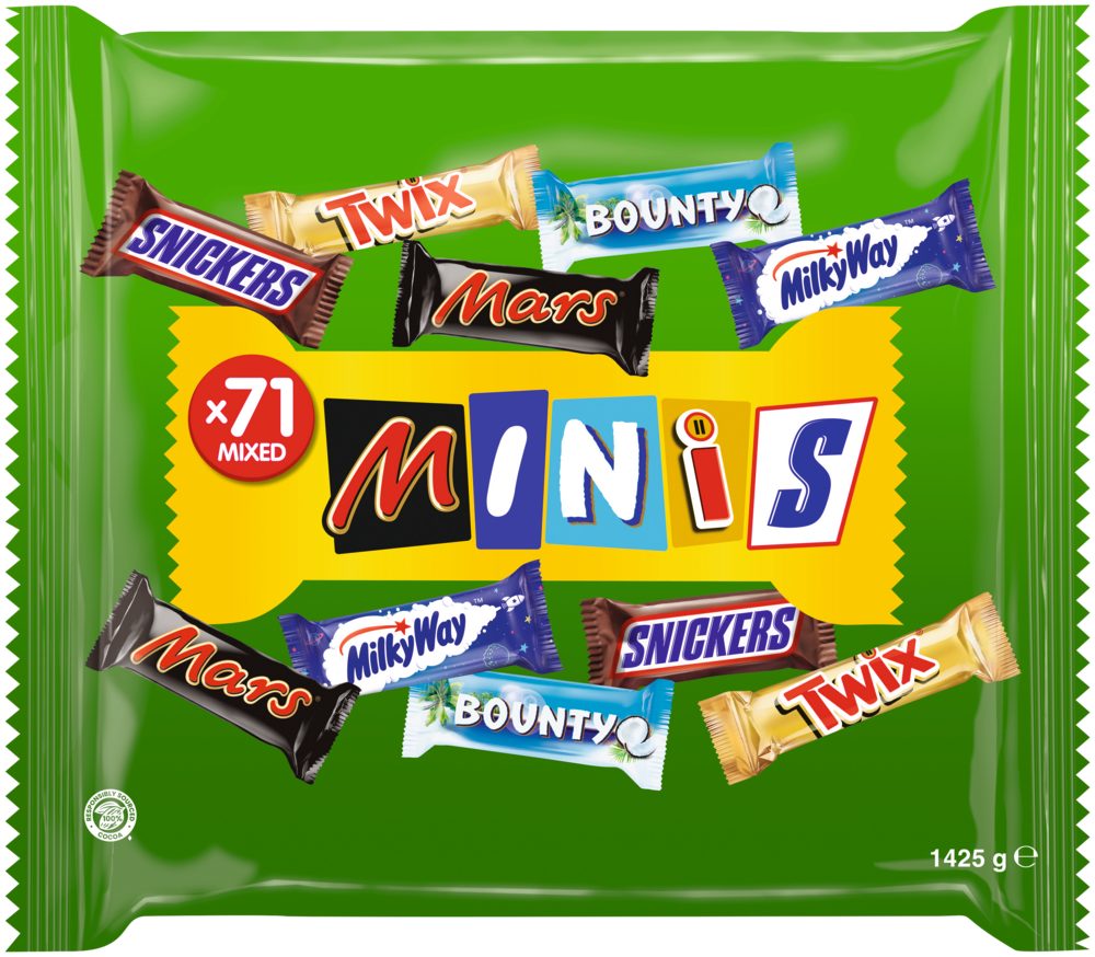 Mars GmbH Süßigkeit MIXED Minis 2x1425g, Twix, Snickers, Mars, Bounty, Milky Way