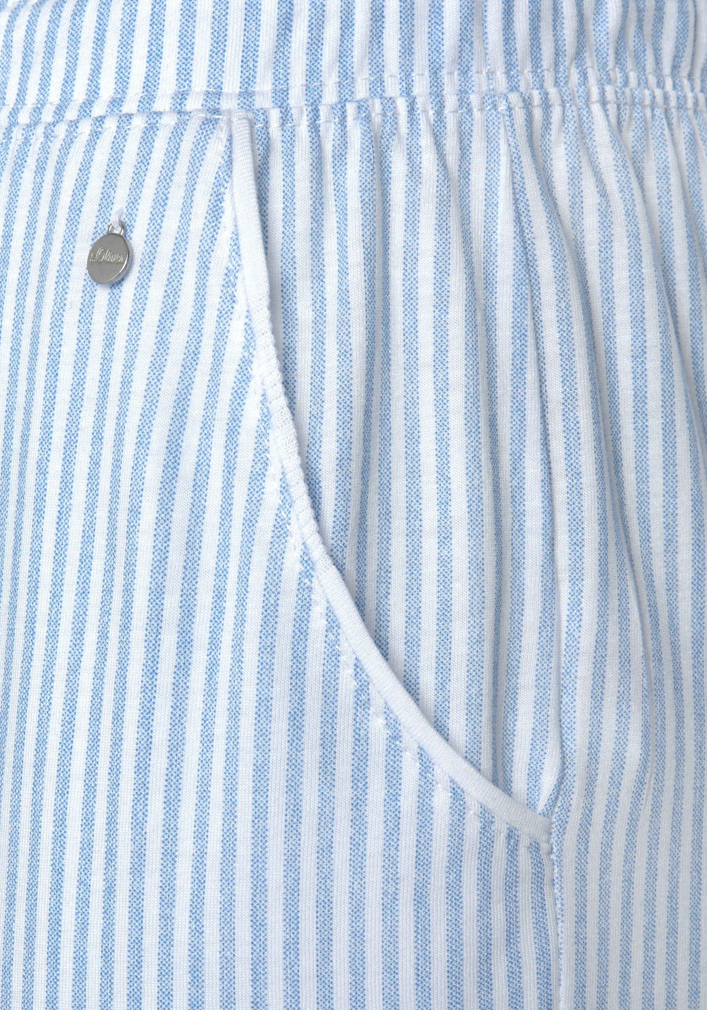 Eingrifftaschen Pyjamahose mit s.Oliver himmelblau-gestreift seitlichen