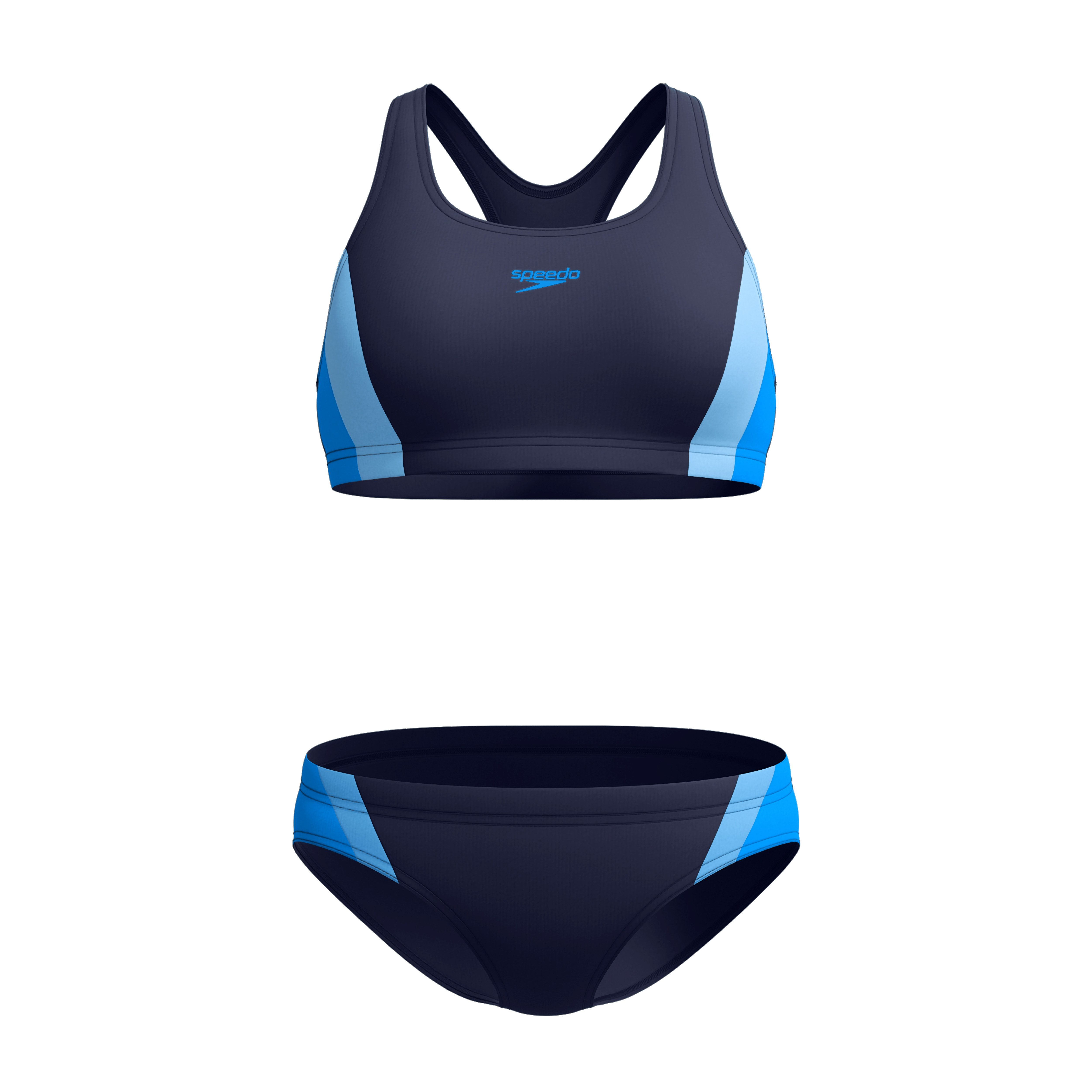 Speedo Bustier-Bikini CLRBLCK SPLCE 2.0 2PC BLU/LTBLU (Set, 2-St) schnell trocknend