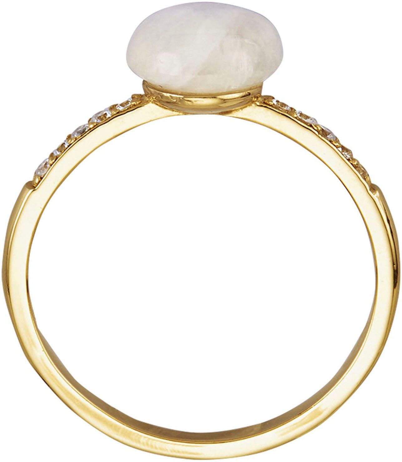 Firetti Fingerring Schmuck Geschenk Silber 925 Damenring Ring, mit Mondstein, Zirkonia (synth)