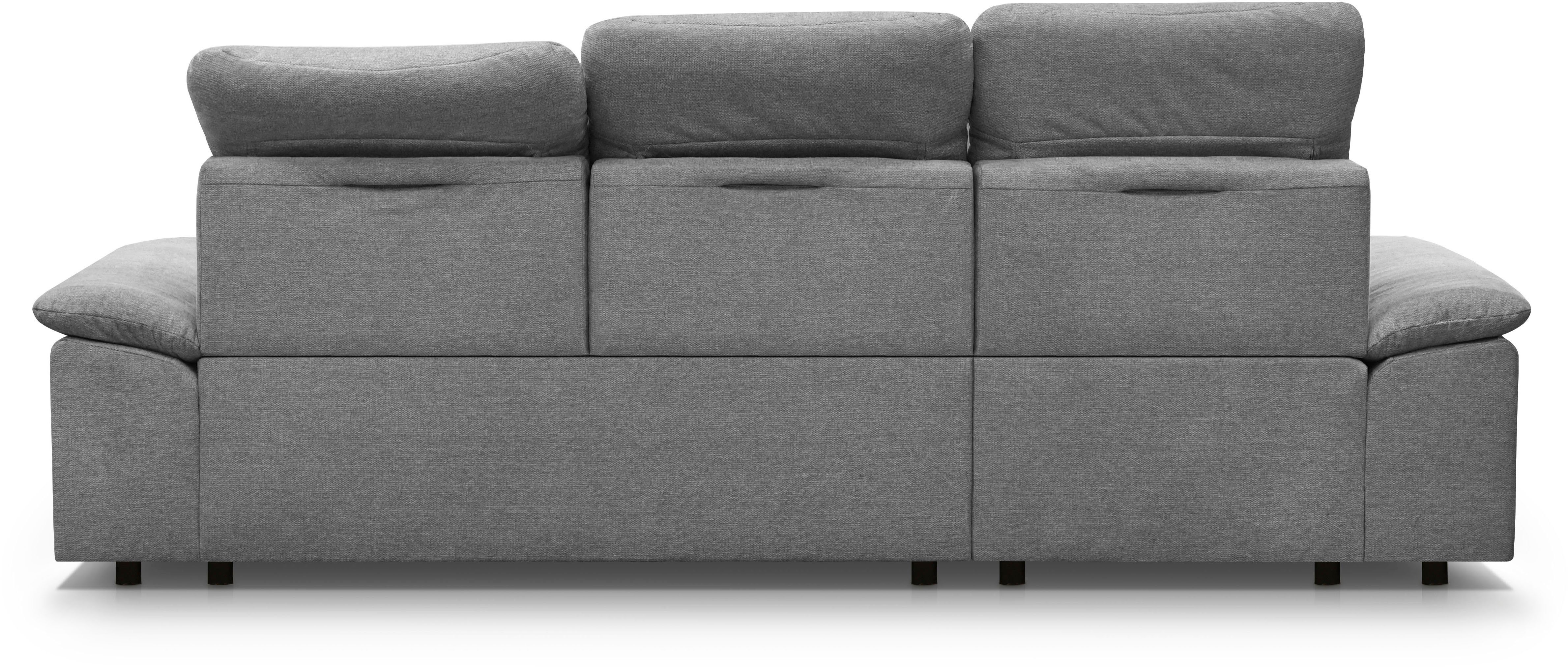 CALIZZA INTERIORS Ecksofa Moli stone Bettkasten, Schlaffunktion, 2, Kopfteilverstellung, Sitztiefenverstellung