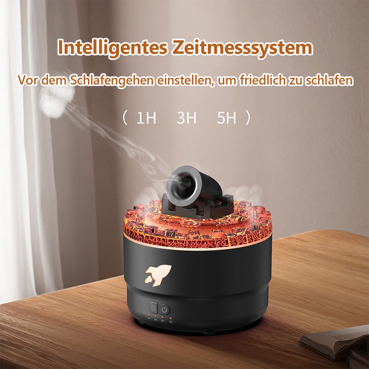 Novzep Luftbefeuchter LED Aroma-Luftbefeuchter, Kanonen leiser Diffusor Lichtern