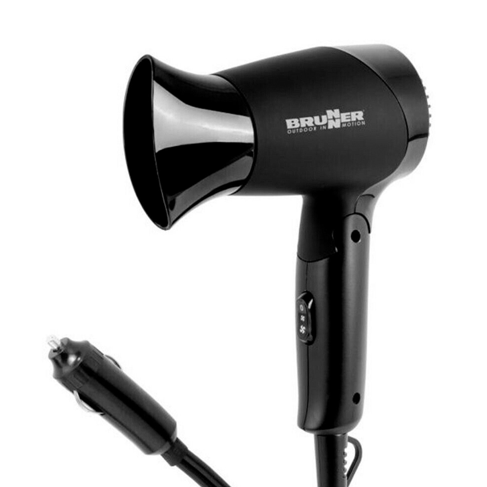 BRUNNER Haartrockner Reise Föhn Haartrockner Monsun 12 V, Camping Outdoor Klein Klappbar 120 W