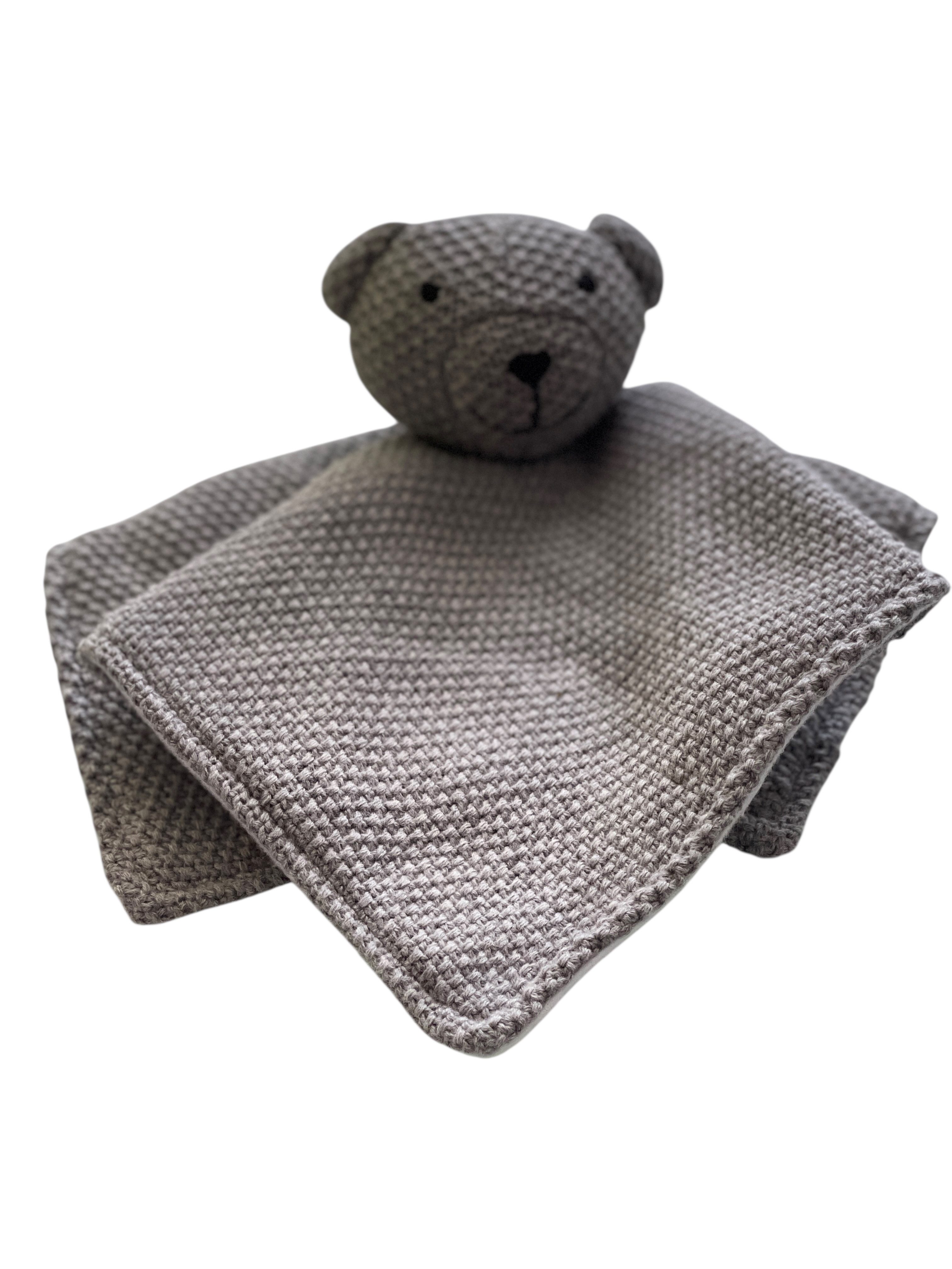 LITTLE Schnuffeltuch Bär, (5-tlg), Schnuffeltuch „Bär“ – Kuscheliges Schmusetuch in Grau (22x26 cm)