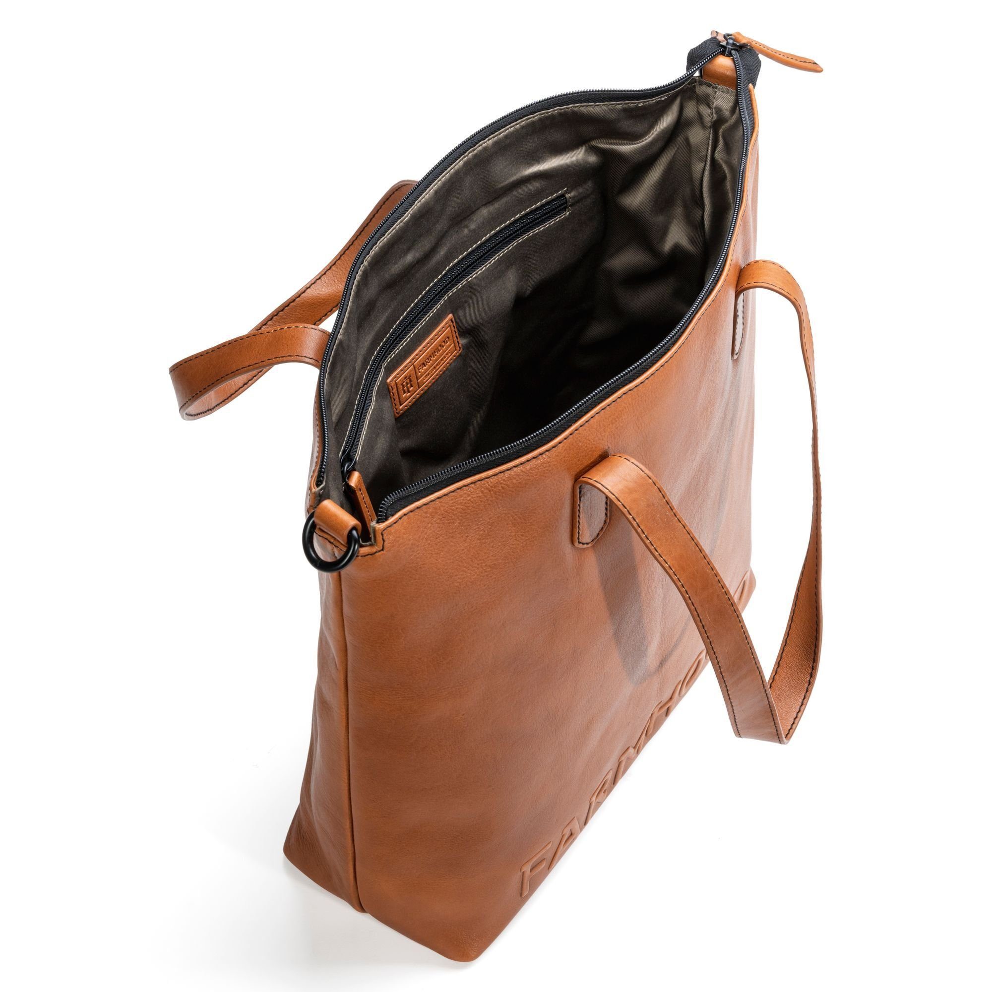 Leder Farmhood Memphis, Schultertasche cognac