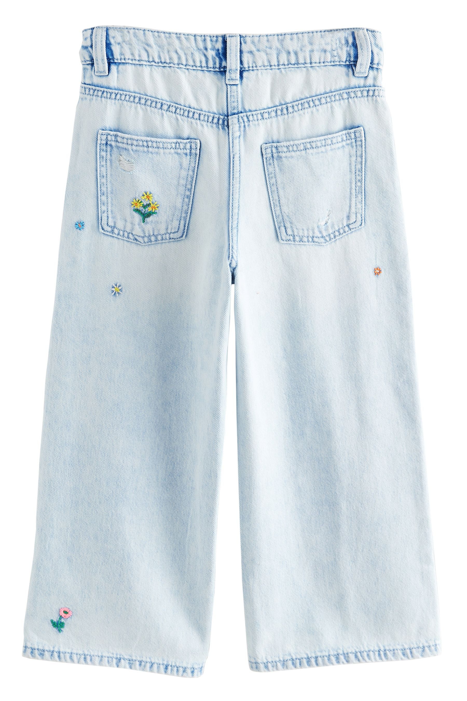 Next Weite Jeans Jeans mit weitem Bein und Stickereien Baumwolle (1-tlg)