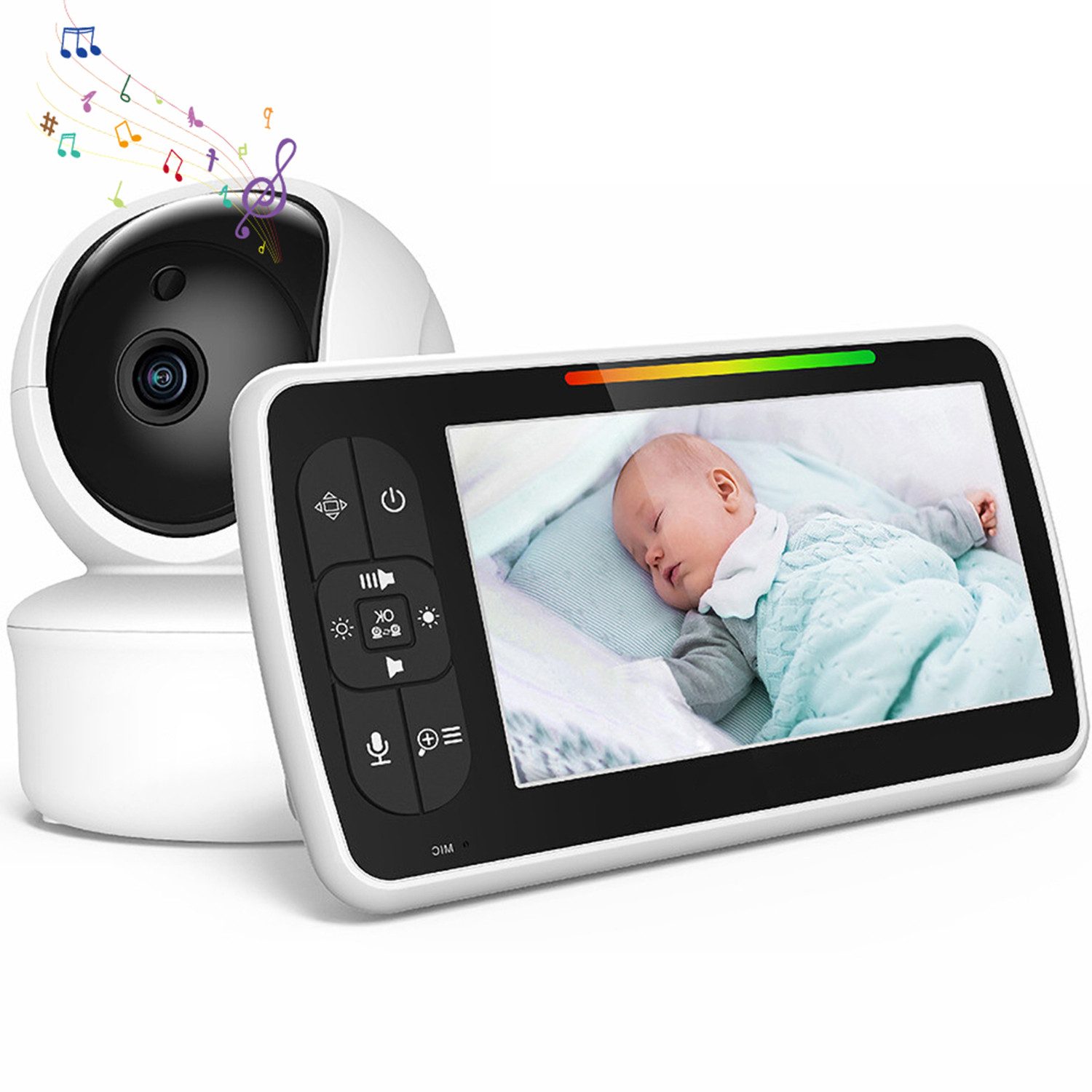 Babyphone Babymonitor mit Kamera Drahtlos Wlan Überwachungskamera 5-Zoll-HD-LCD
