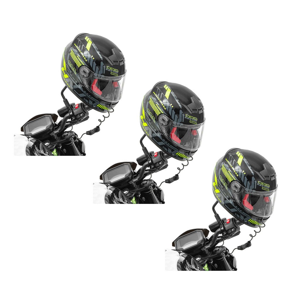Helmschloss 3er-Set Helmschloss Motorrad / Zahlenschloss HS1 # schwarz