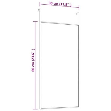 furnicato Wandspiegel Türspiegel Schwarz 30x60 cm Glas und Aluminium